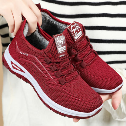 Damen Sneaker Warm Elastisch Schnellschnürsystem