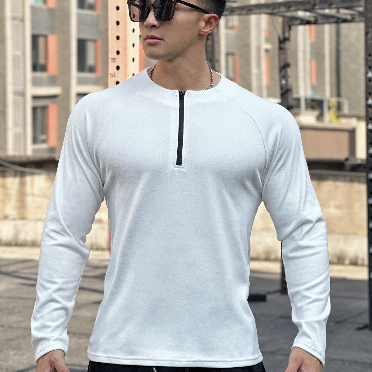 Herren Funktionsshirt Atmungsaktiv Reißverschluss Sportlich