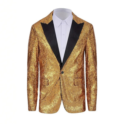 Herren Paillettenblazer Elegant Glitzernd Party