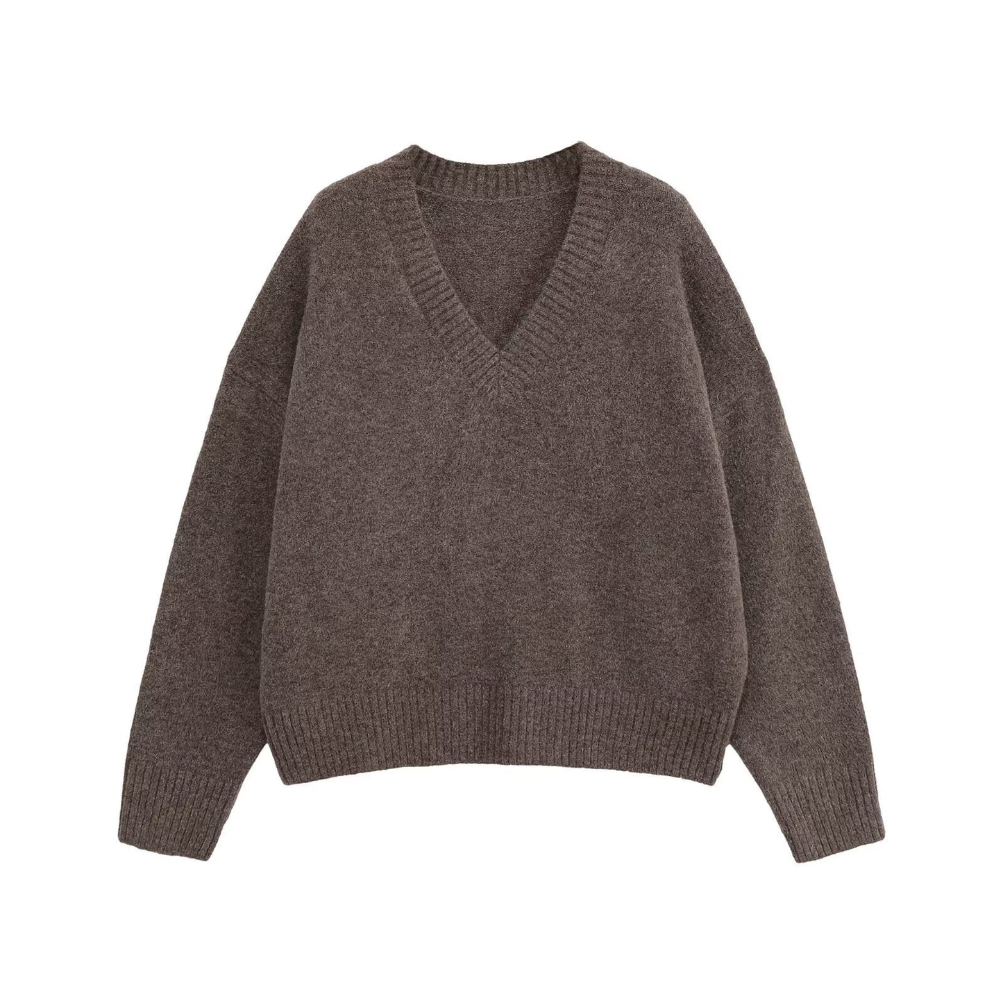 Damen Strickpullover V-Ausschnitt Glamour Style
