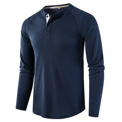 Herren Hemd Langarm Elegantes Design Stehkragen