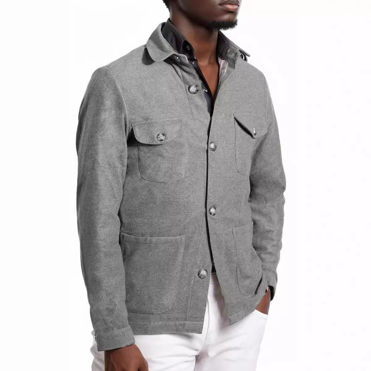 Herren Jacke Urban Style Doppelkragen Praktisch