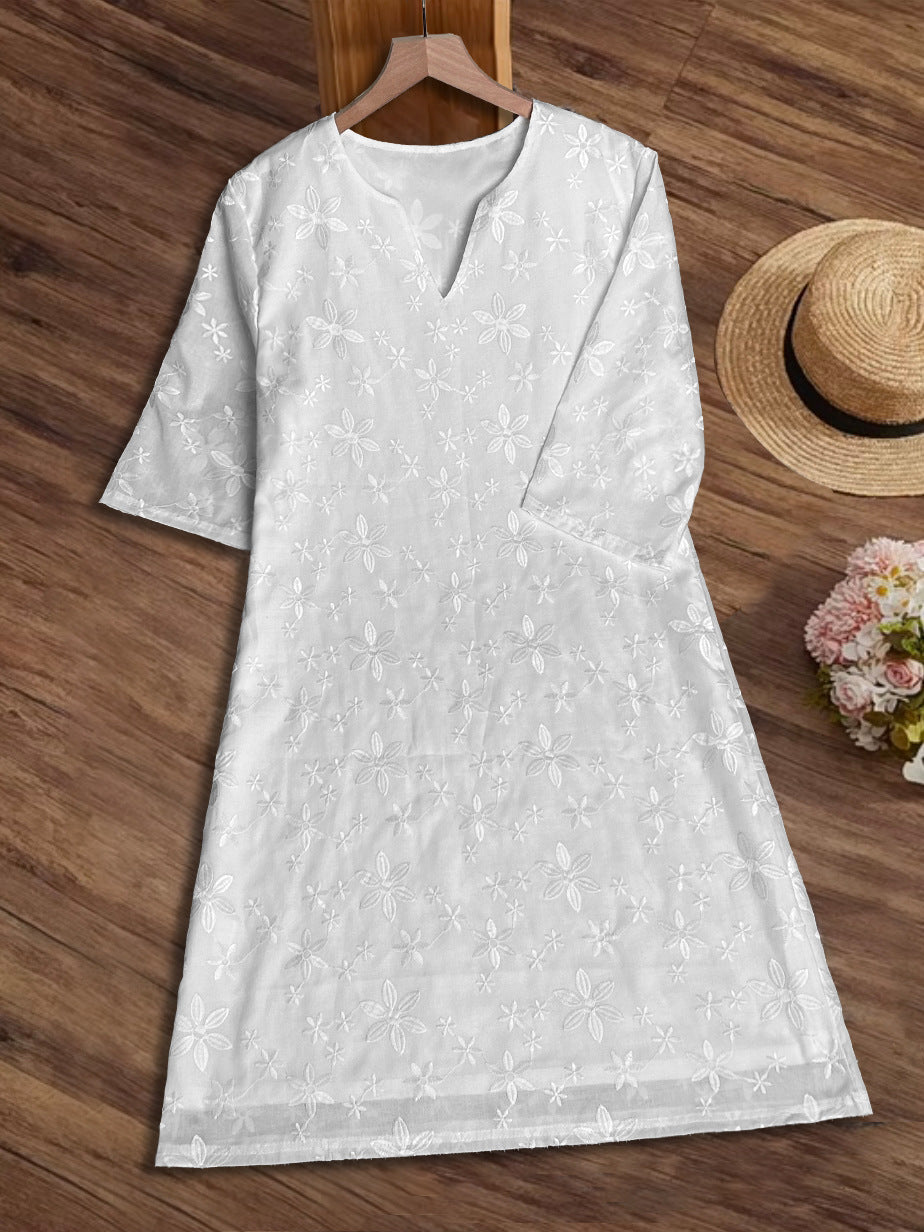 Sommerkleid Damen Leicht Spitzen Detail Modern