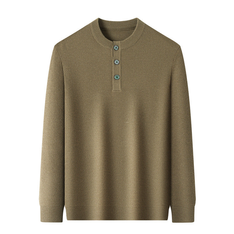 Herren Strickpullover Warm Knopfleiste Winter