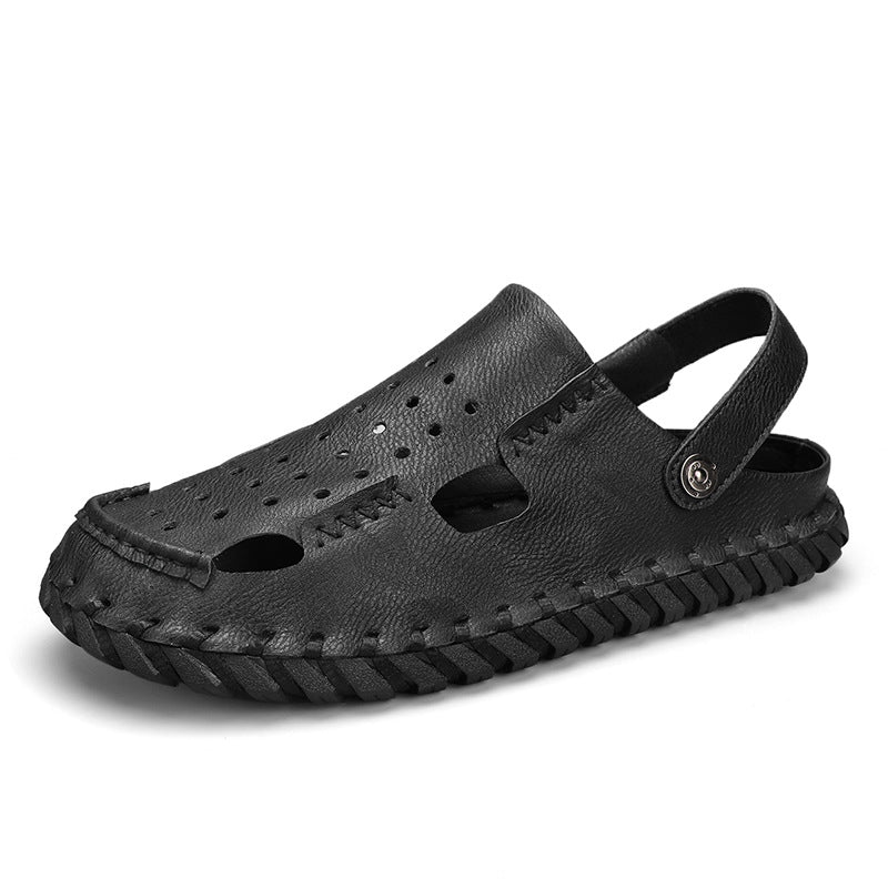 Damen Sandalen Leder Atmungsaktiv Komfortabel Sommer