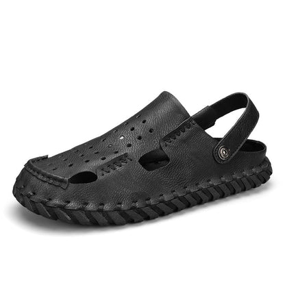 Damen Sandalen Leder Atmungsaktiv Komfortabel Sommer