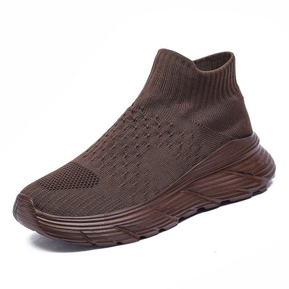 Damen Sneaker Sportlich Elastisch Strick Optik