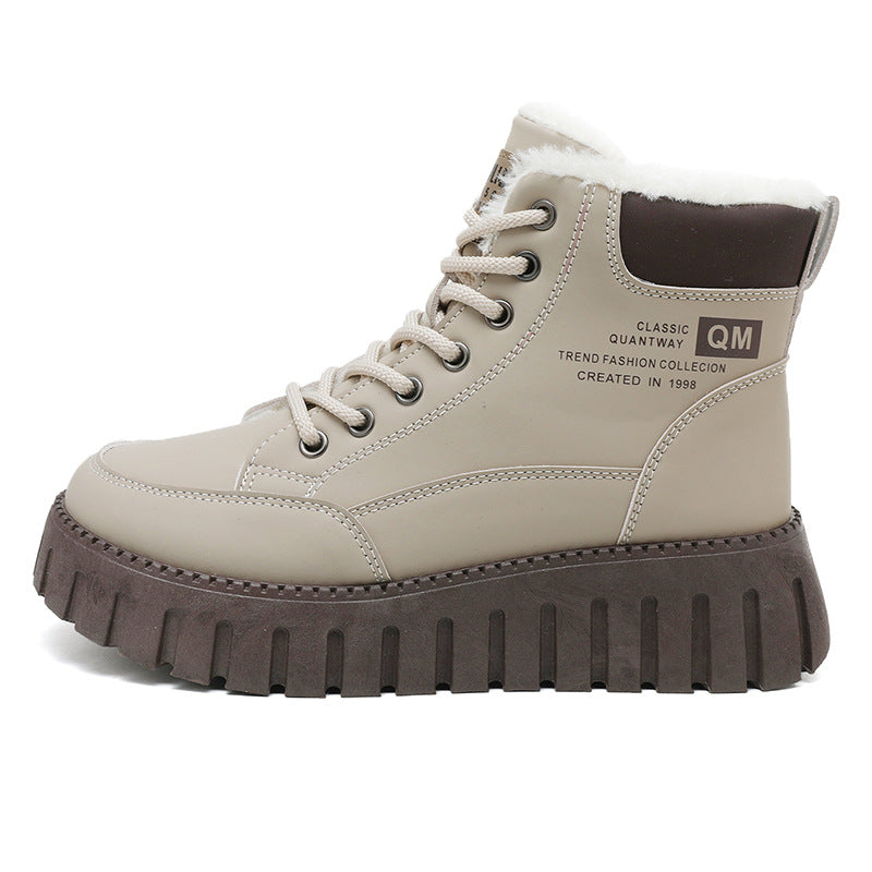 Damen Winterboots Schnürboots Flauschig Warm