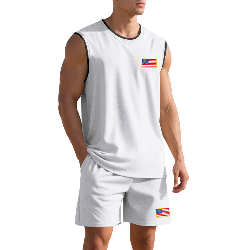 Herren Sportset Atmungsaktiv Mesh Funktionstraining