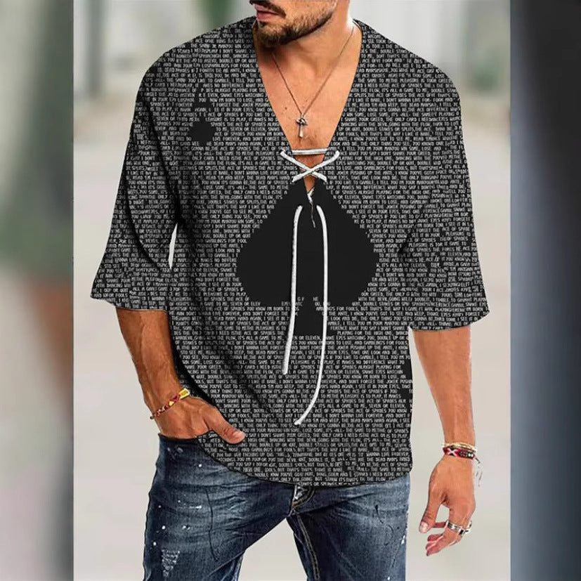 Herren Shirt mit modernem Schnürdesign Graffiti Style
