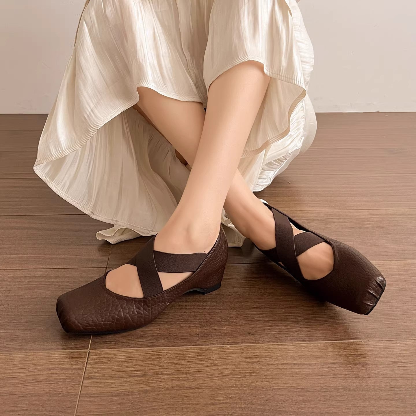 Damen Ballerinas Bequem Gepolstert Elastisch