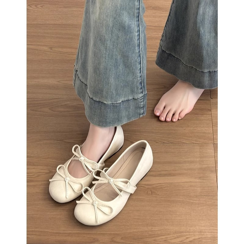 Damen Ballerinas Elegante Schleifen Design Spitze