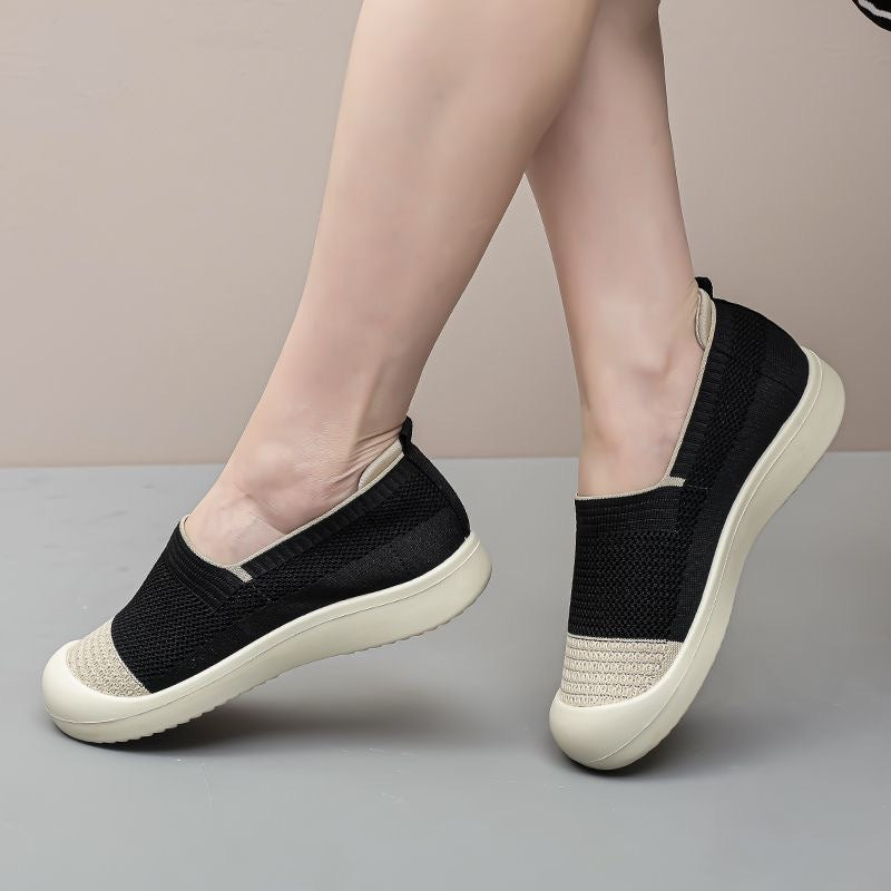 Damen Sneaker Slip-On Schuhe atmungsaktiv bequem