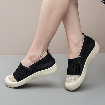 Damen Sneaker Slip-On Schuhe atmungsaktiv bequem