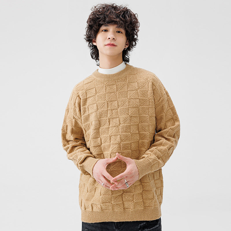 Herren Pullover Struktur Oberfläche Modern Schwarz