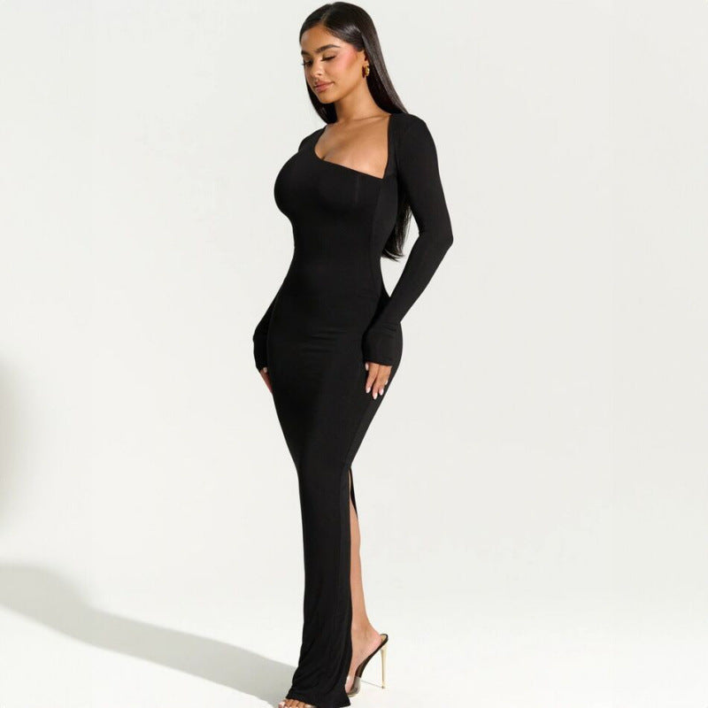 Damen Wickelkleid Asymmetrisch Ausschnitt Elegante Abendkleid