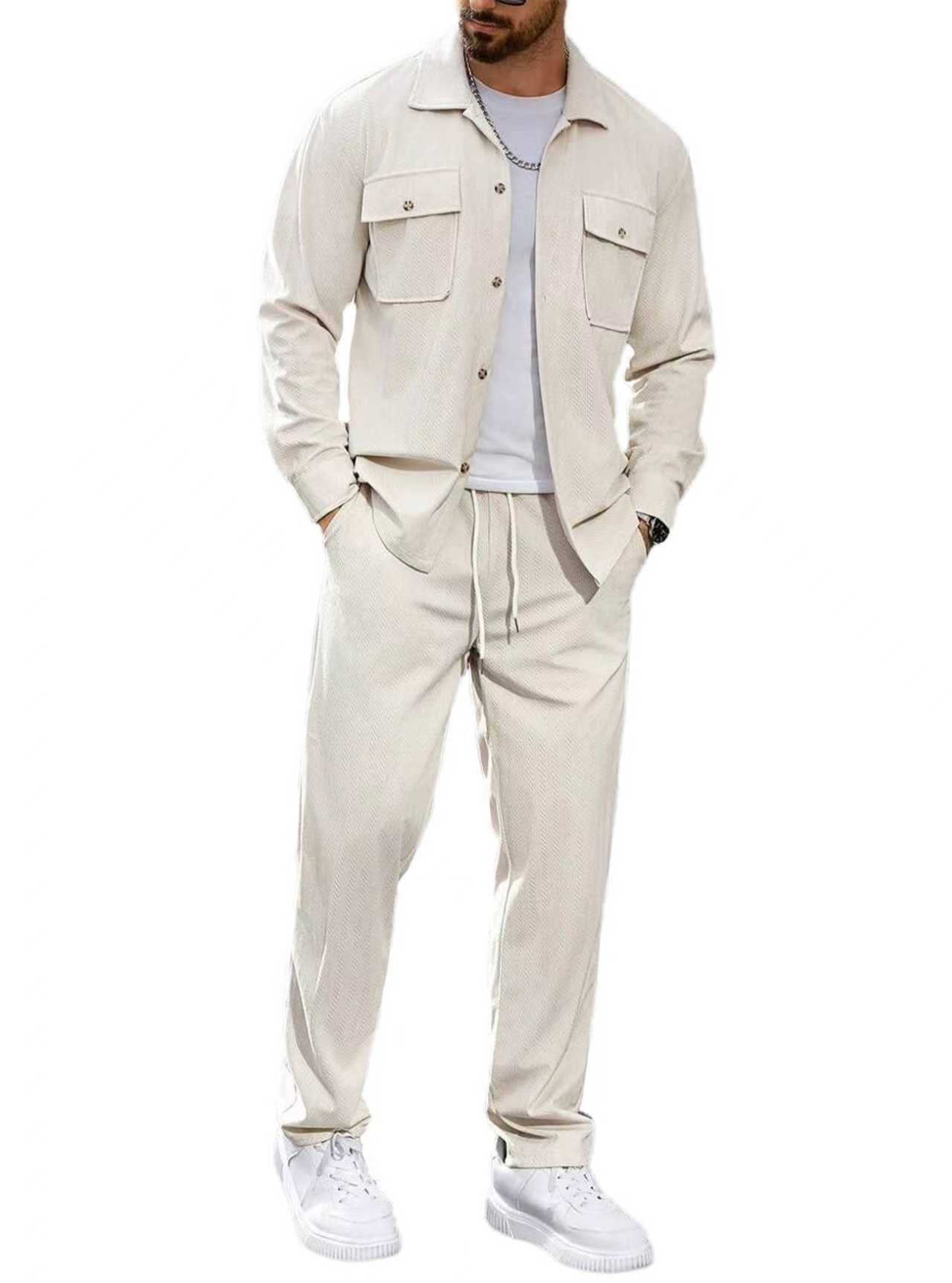 Herren Freizeitanzug Modern mit Taschen Elastisch Bequem