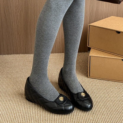 Damen Ballerinas Elegante RiemenSchuhe Mit Steppoptik