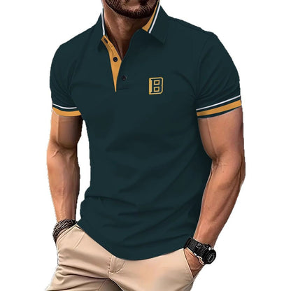 Herren Poloshirt Kurzarm Modern mit Kontraststreifen