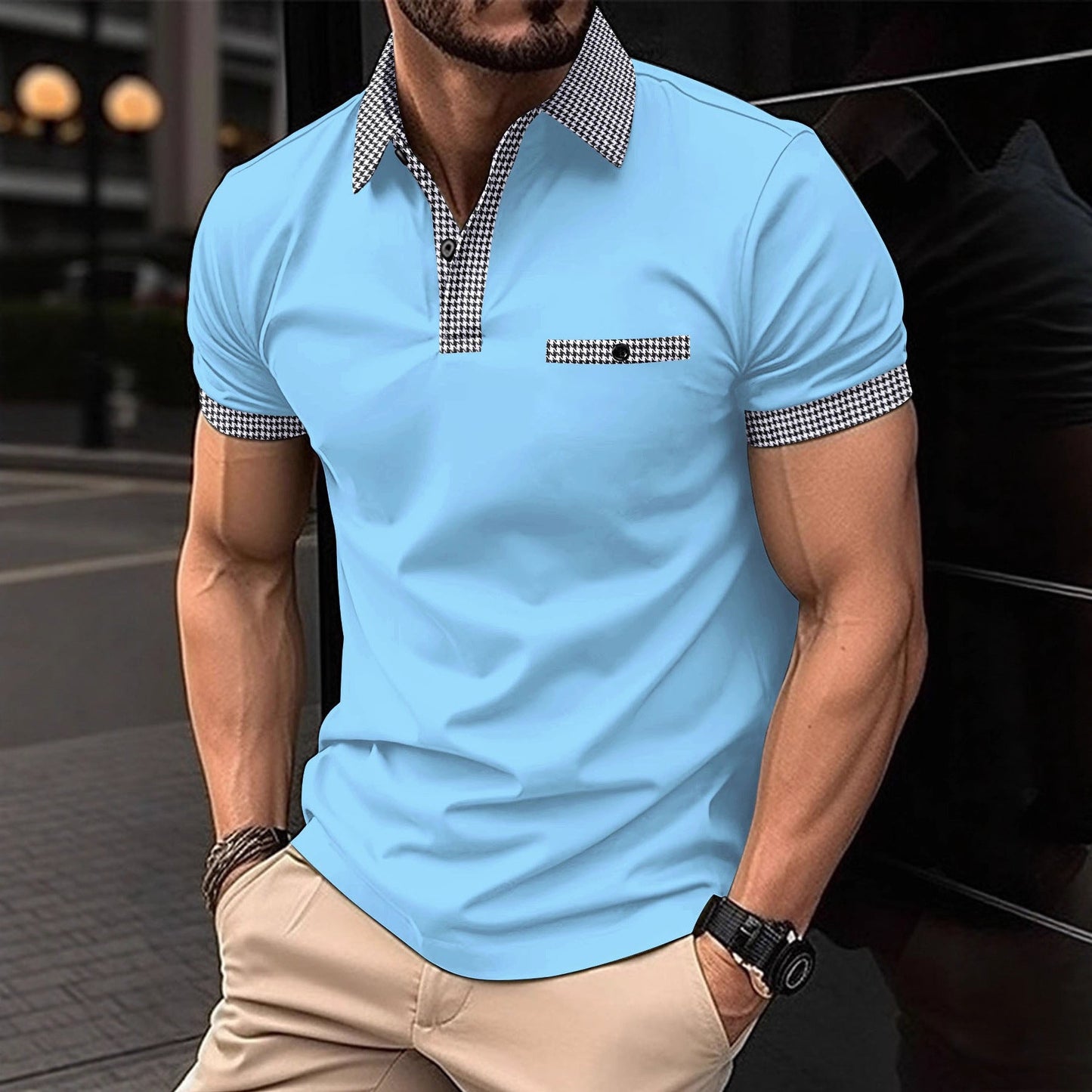 Herren Poloshirt Modern Slim Fit mit Kragen und Style