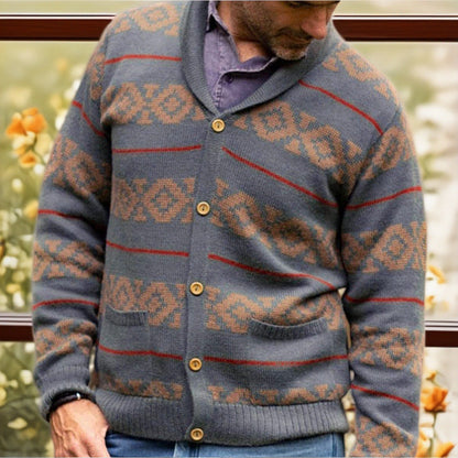 der neue Titel: Moderne geometrische Strickjacke Berlin mit praktischen Taschen