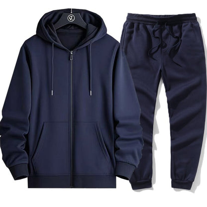 Herren Sportanzug Hoodie Joggingset Grau Modern