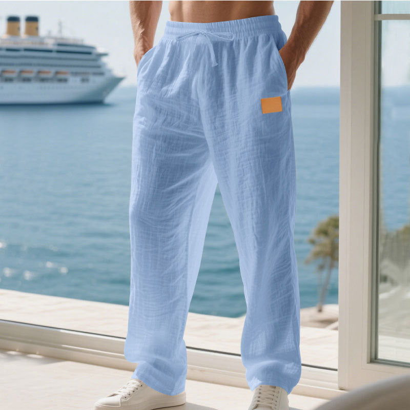 Herren Sommerhose Leicht Leinen Bequem Luftig