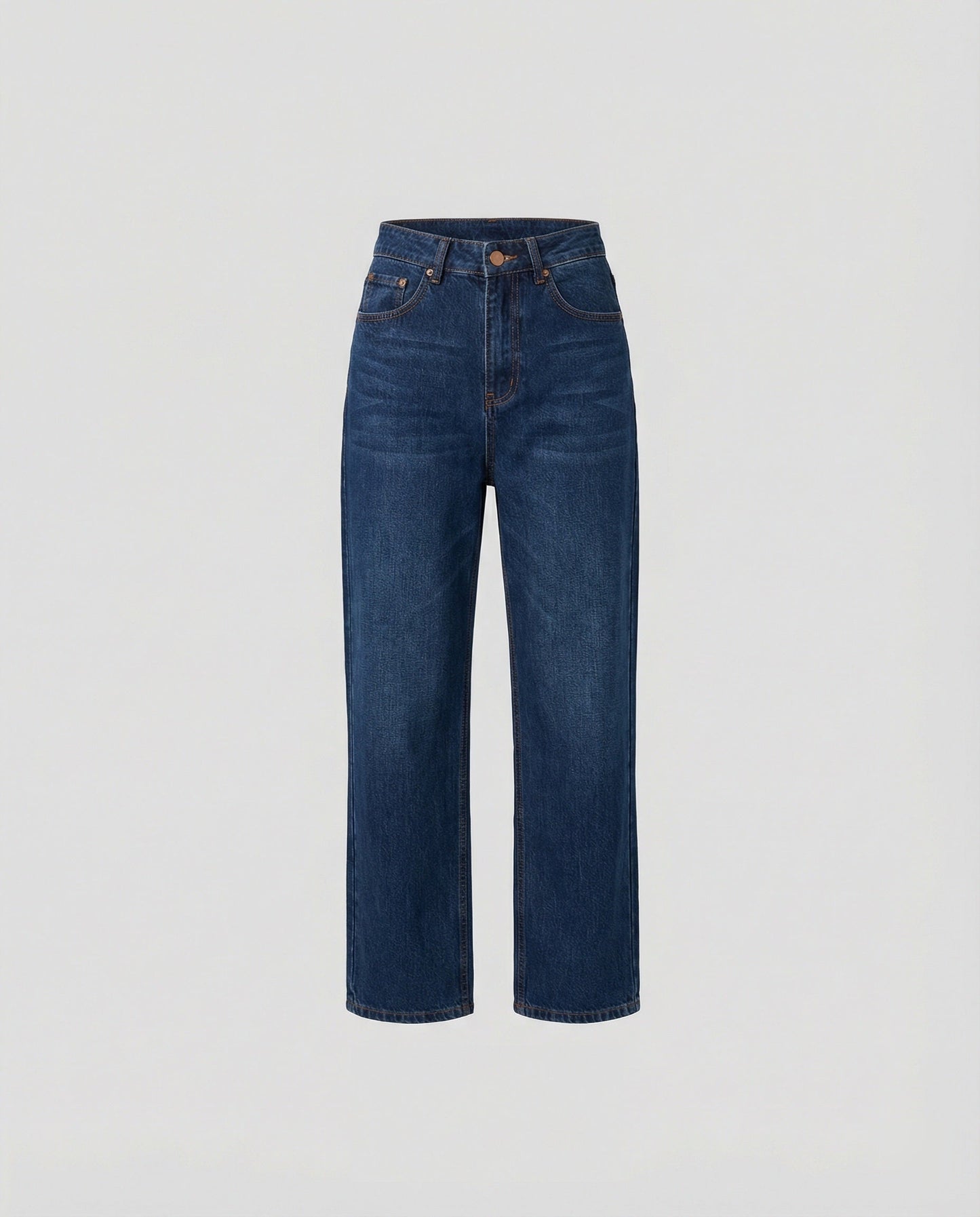 Hohe Damenjeans Blau Gerade Vintage Style