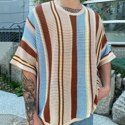 Modernes Strick-T-Shirt im modischen Design mit gemustertem Stoff BerlinGlamour