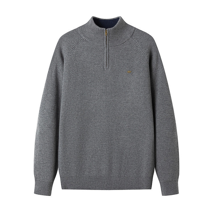 Herren Strickpullover Halbzipp Reißverschluss Modern