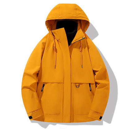 Herren Outdoorjacke Wasserdicht Verstellbare Kapuze Funktionell