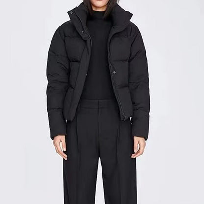 Damen Winterjacke Steppjacke Hochkragen Mit Taschen