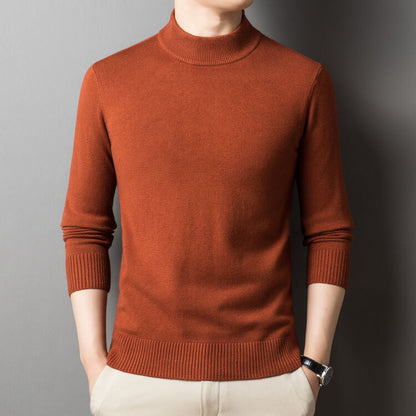 Herren Pullover Eleganter Rollkragen Schwarzer Style