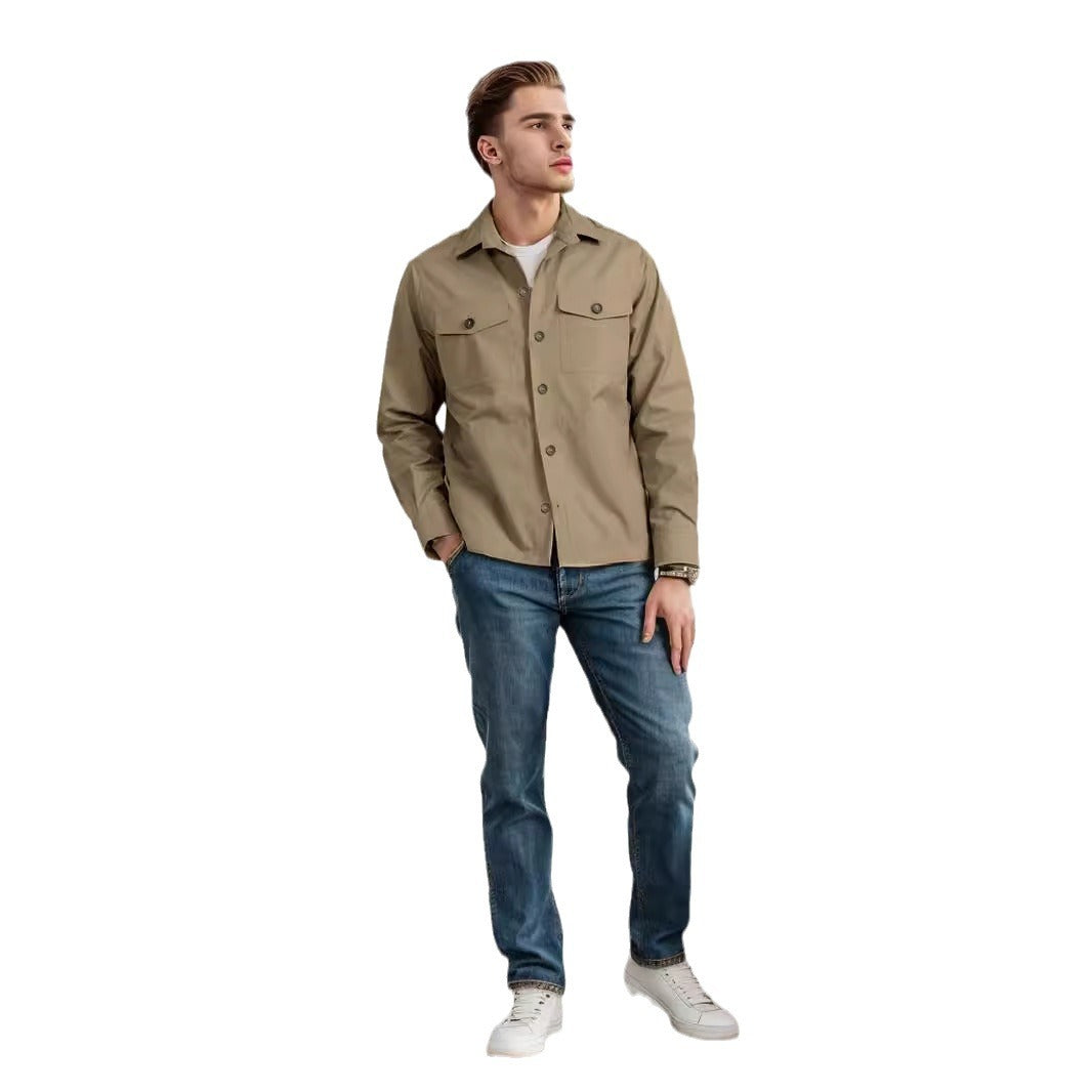 Herren Utility-Jacke Lässig Modern Mit Klappentaschen
