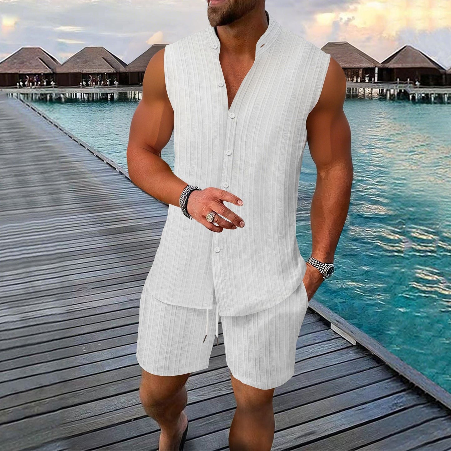 Männer Sommer Lounge Set Ärmellos Leicht Berlin