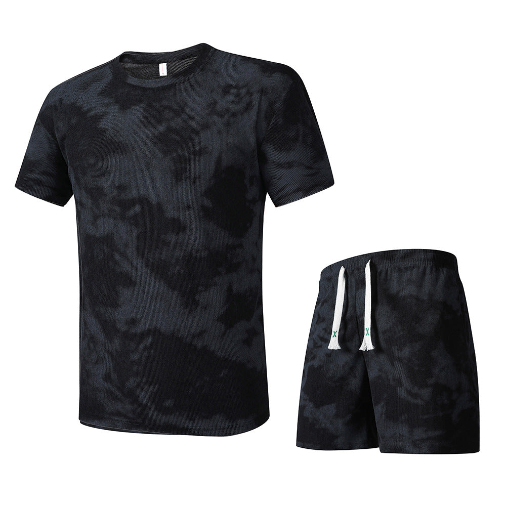 Herren T-Shirt und Shorts Set Batik Design Modern Sommer