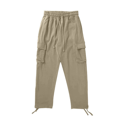 Herren Jogginghose Cargo Bequem Elastisch Schwarz