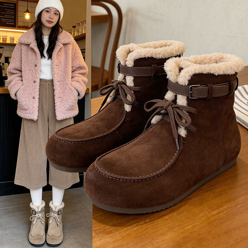 Damen Winterstiefel Bequem Kuschelig Mit Schnalle - BerlinGlamour