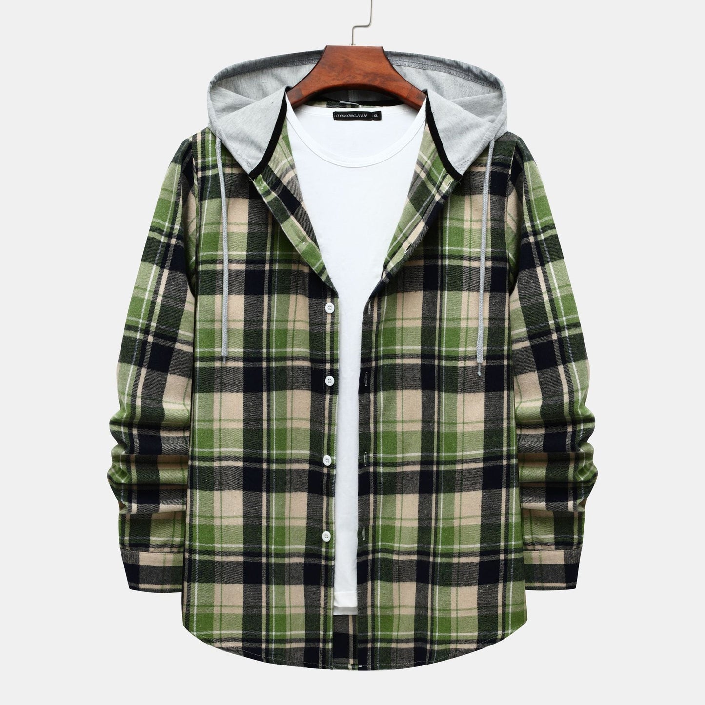 Herren Kapuzenjacke Karomuster Bequem Modern