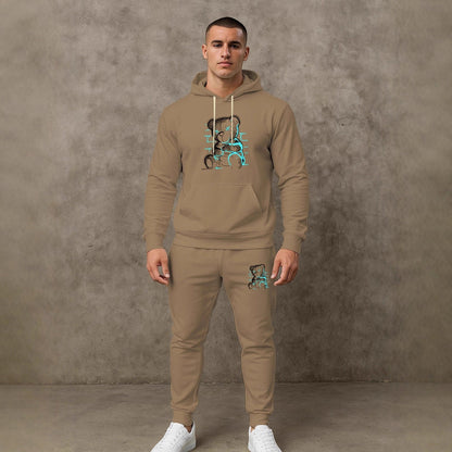 Herren Hoodie Set mit Jogginghose Trendig Grafikdruck Berlin Style