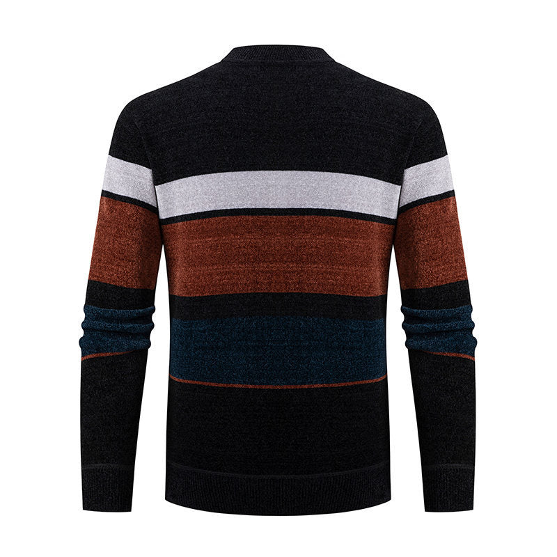 Herren Pullover Strukturiert Streifenmuster Modisch