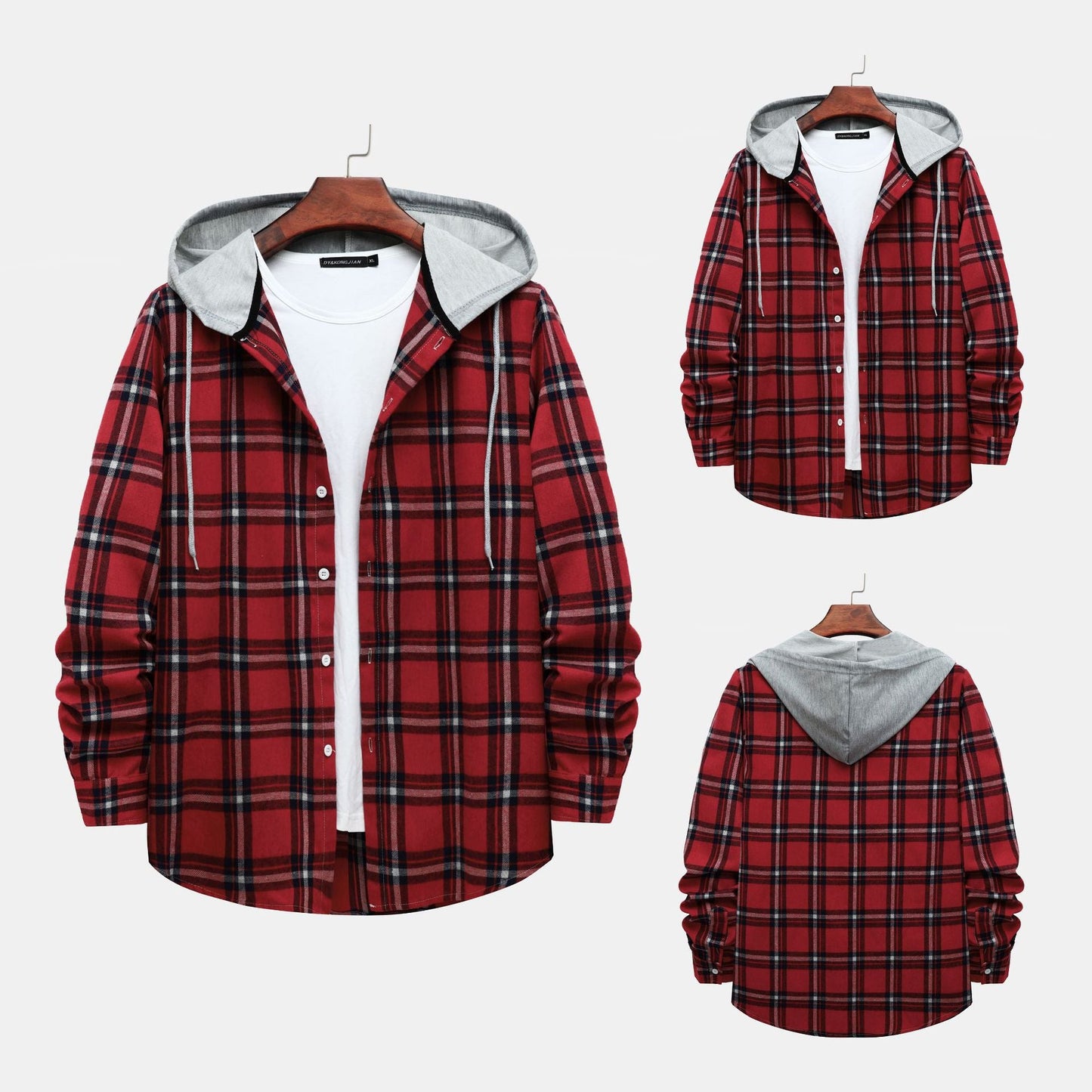 Damen Hoodie Kapuzenhemd Kariert Baumwolle Moderne - BerlinGlamour