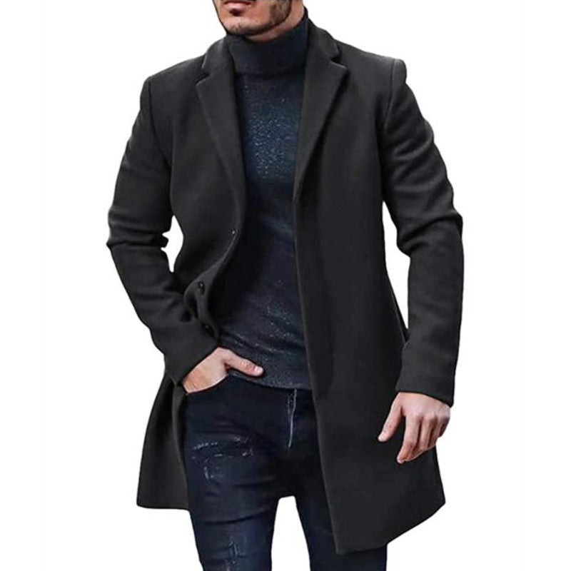 Herren Langmantel Modern Eleganter Mantel mit Taschen
