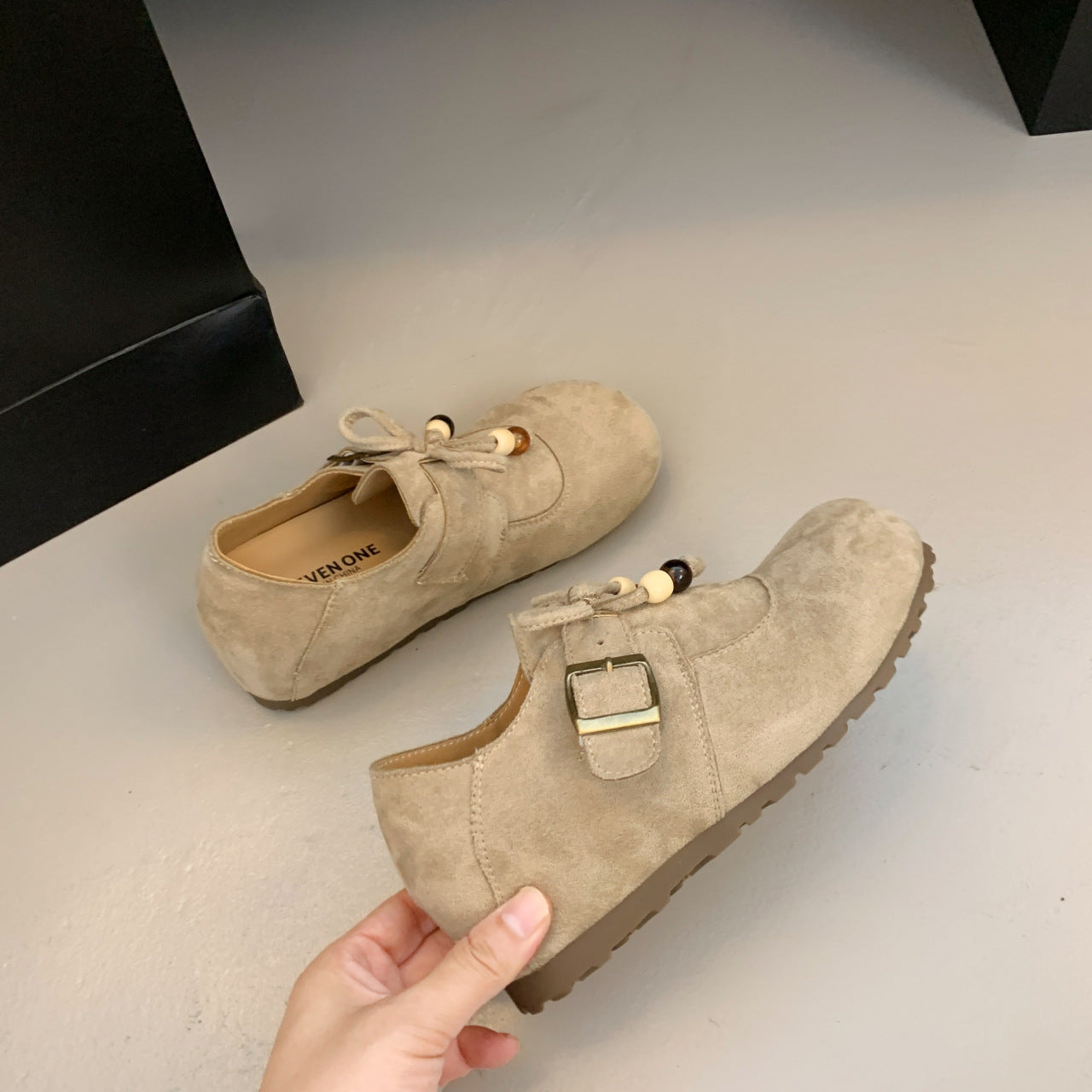 Damen Mokassins Comfort Weich Bequem Schnalle