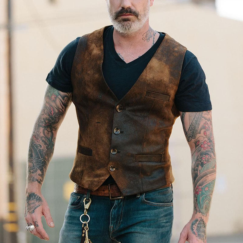 Herren Lederweste mit Riemen Modern Stil