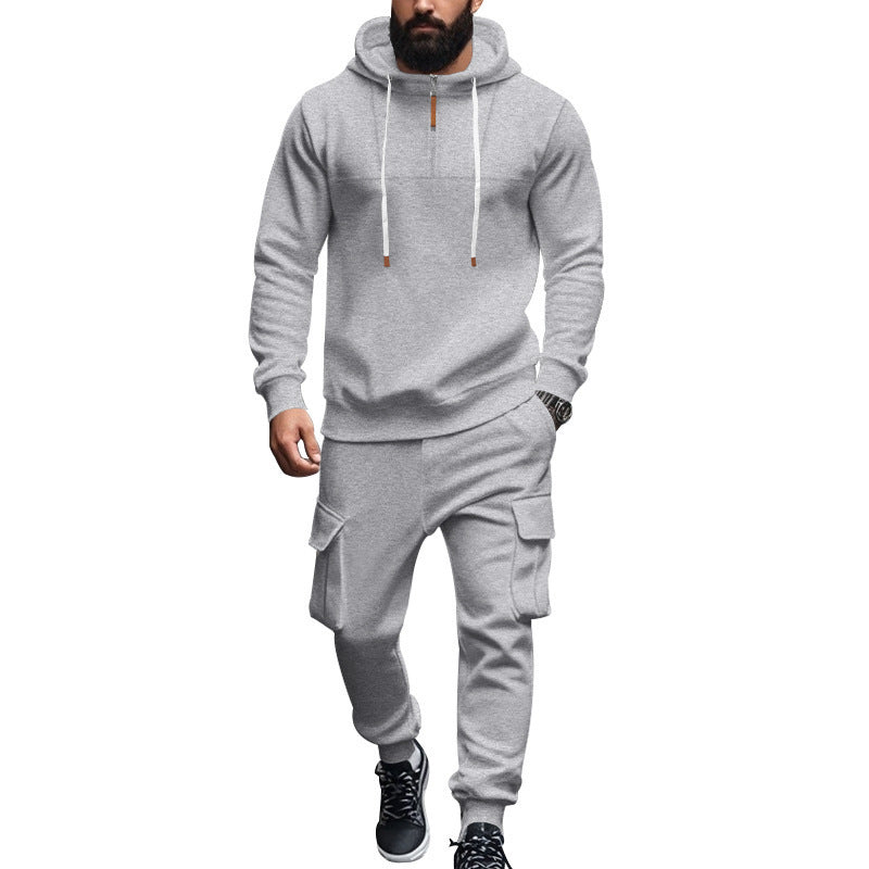 Herren Sweatshirt Set Kapuzenpullover Cargo Hose Streetwear