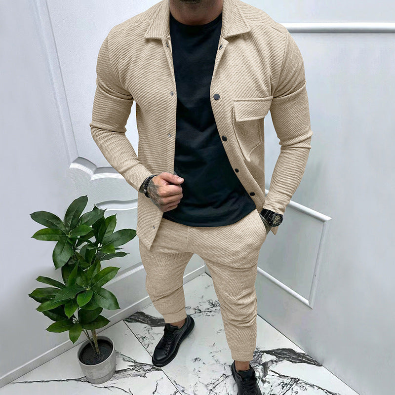 Herren Anzug Set Elegant Strukturiert Schwarzes Geschäftsoutfit - BerlinGlamour