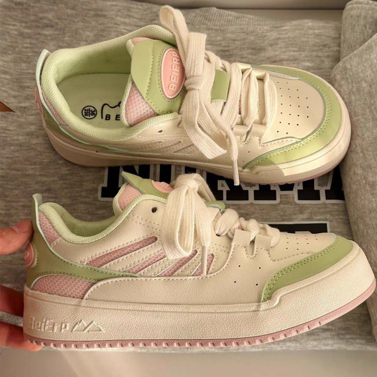 Damen Sneaker Retro Style Perforiert Komfort Schuhe