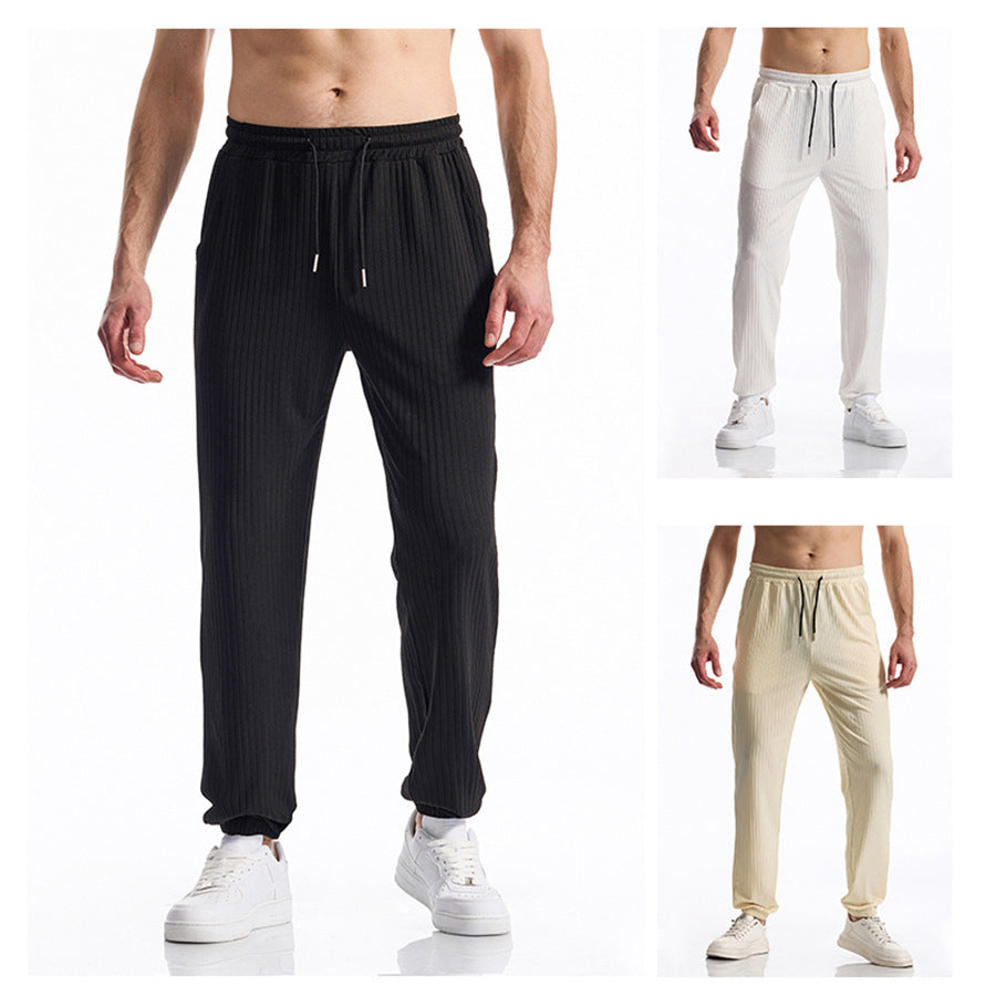 Herren Sport-Hose Bequem Elastisch Streifen-Design