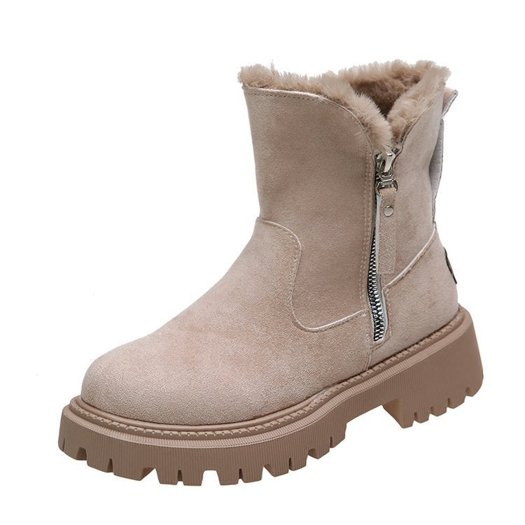 Damen Stiefel Hoch mit Weichem Innenfutter und Robustem Reißverschluss